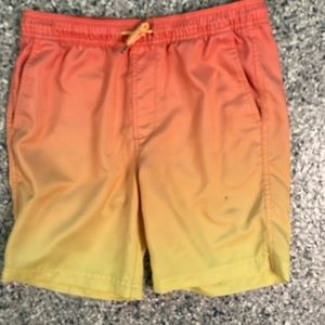 Orange and yellow bathing suit shorts